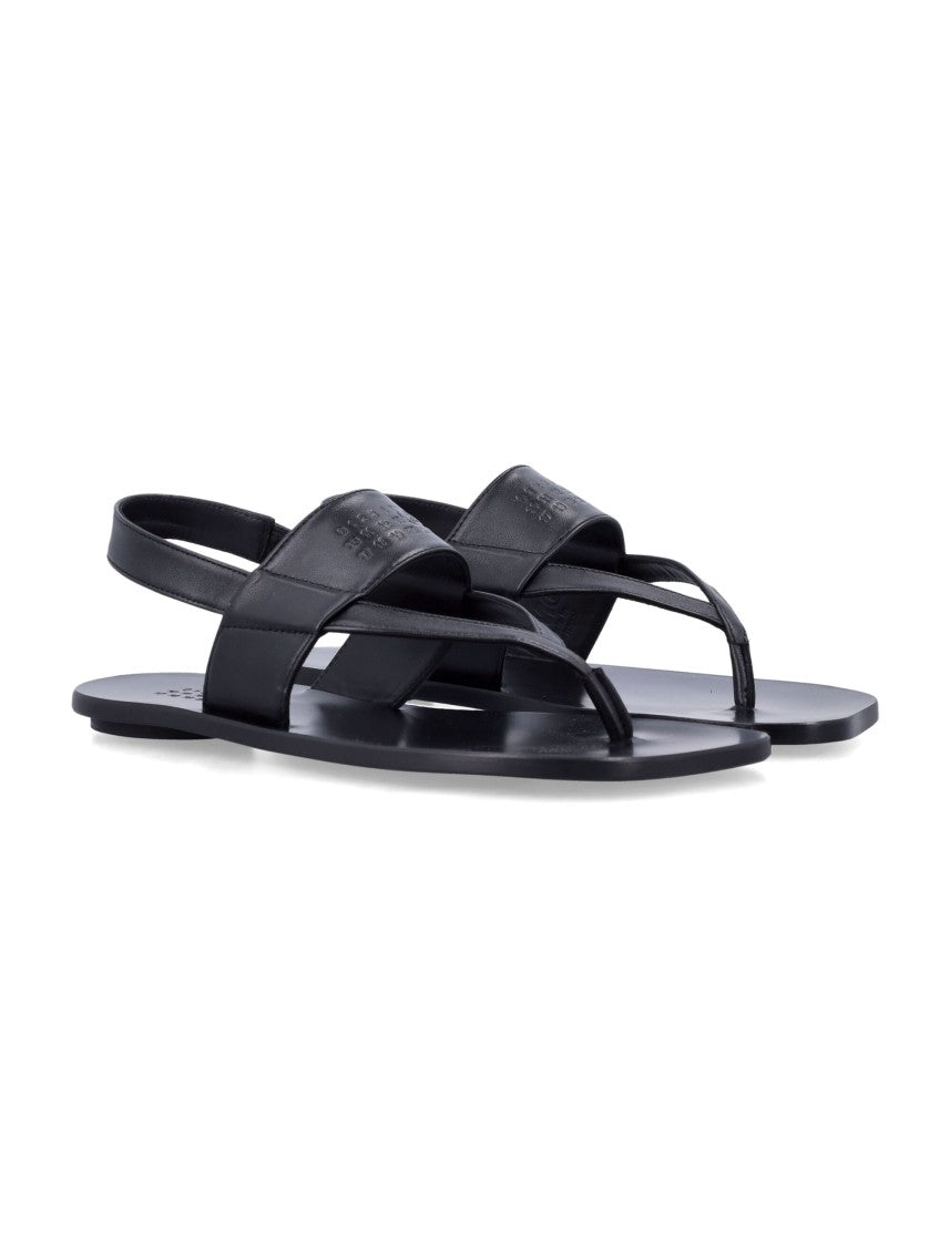Mm6 By Maison Margiela Matte Black Minimalist Slingback Sandal