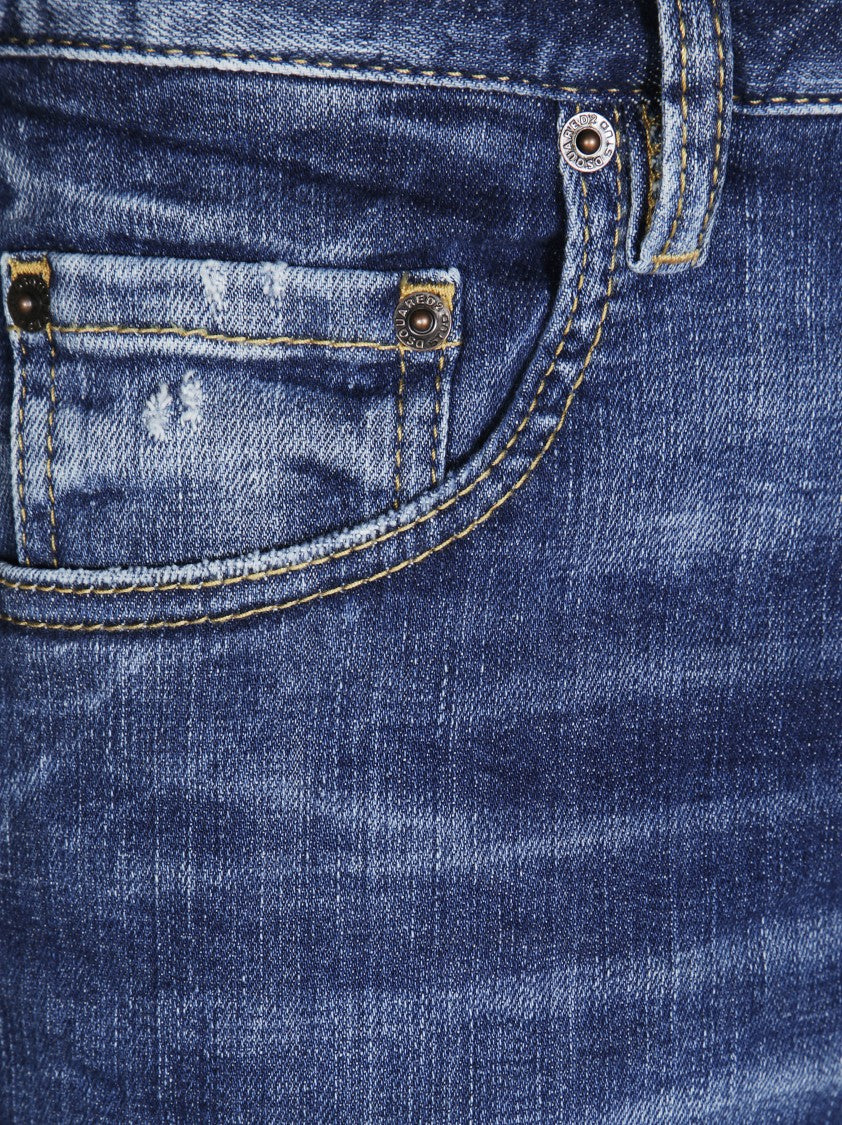Dsquared2 Distressed Blue Relaxed-Fit Jeans