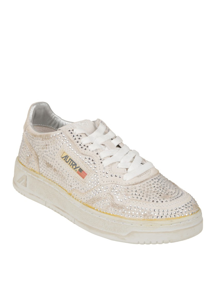 Autry Low-Top Sneakers With Textured Reptile-Inspired