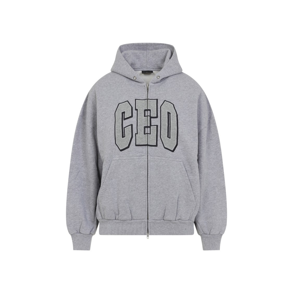 Balenciaga Small Fit Zip-Up Grey Cotton Sweatshirt