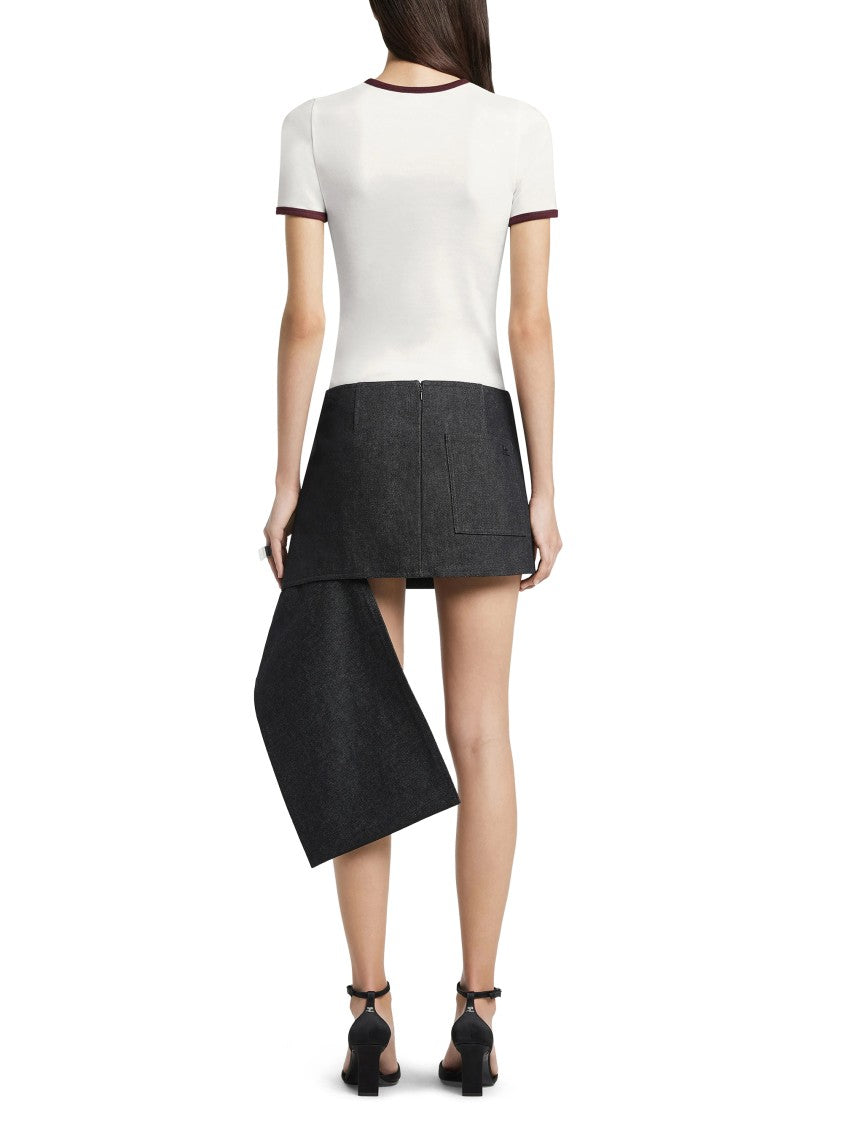 Courrèges Fitted Contrast Ribbed Neckline T-Shirt