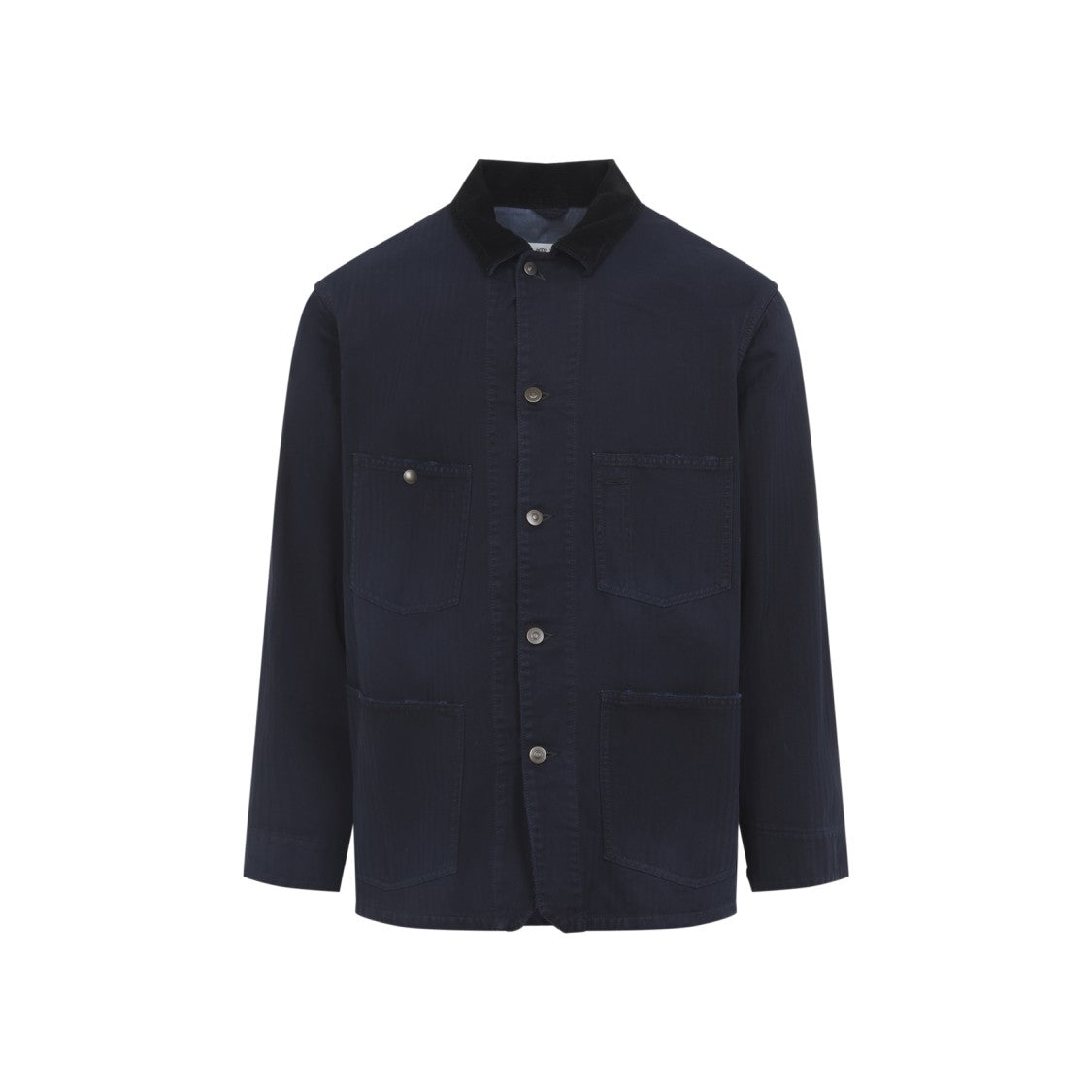 Maison Margiela Stone Washed Navy Blue Cotton Sportsjacket
