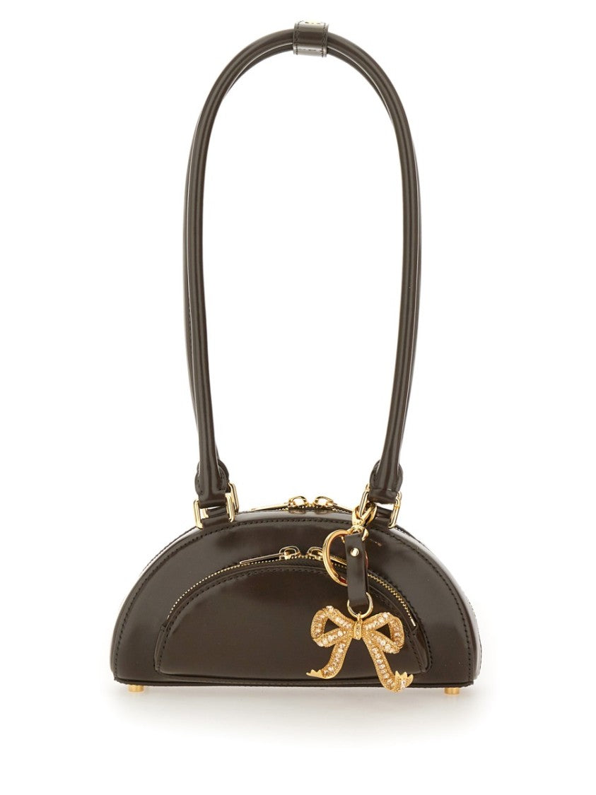 Self-Portrait Mini Leather Shoulder Bag With Decorative Charm