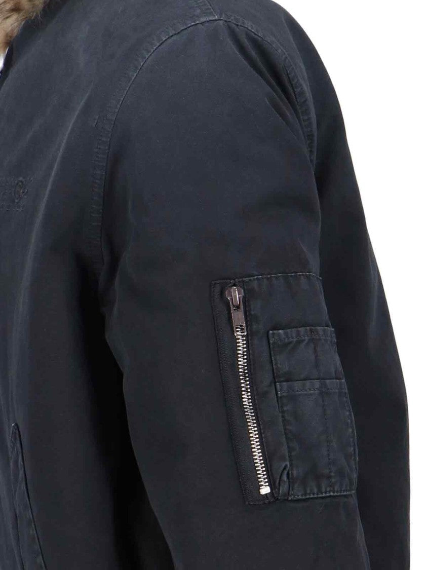 Mm6 By Maison Margiela Black & Brown Faux Fur Reversible Zip Jacket
