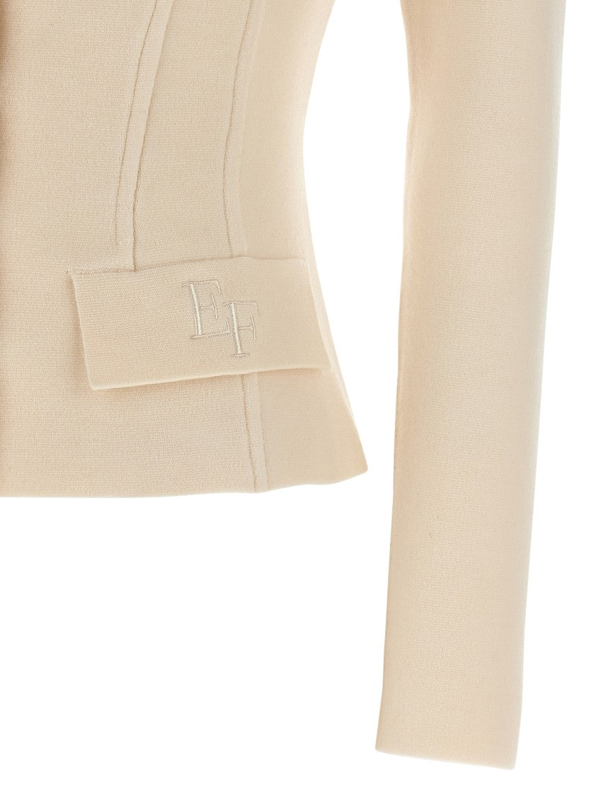 Elisabetta Franchi Fabric-Stitch Wool Blazer