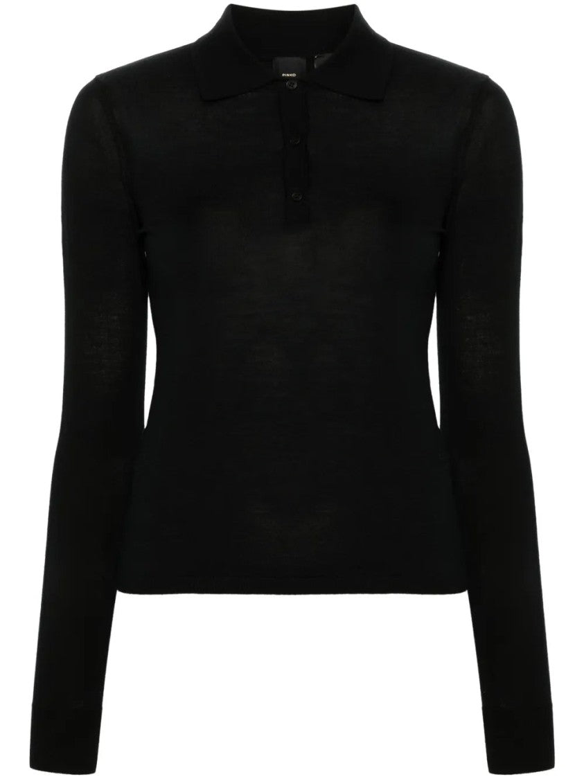 Pinko Liquoroso Wool Polo Top