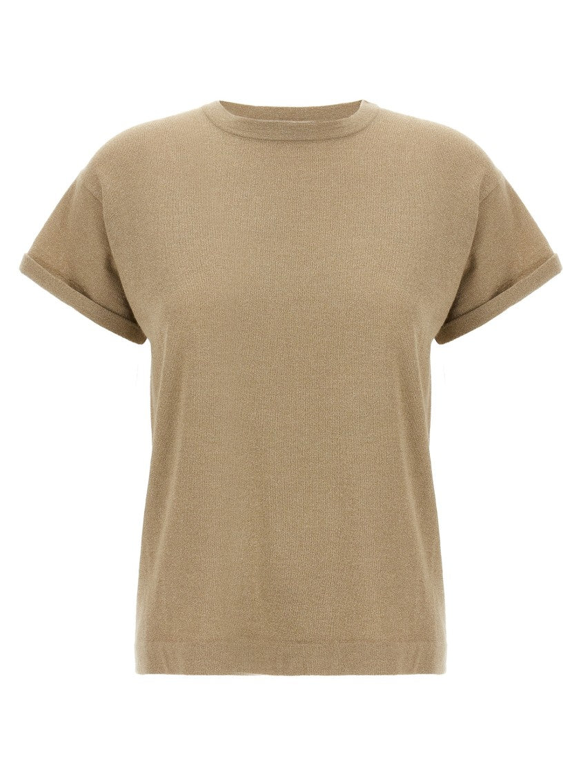 Brunello Cucinelli Lamé Cashmere T-Shirt