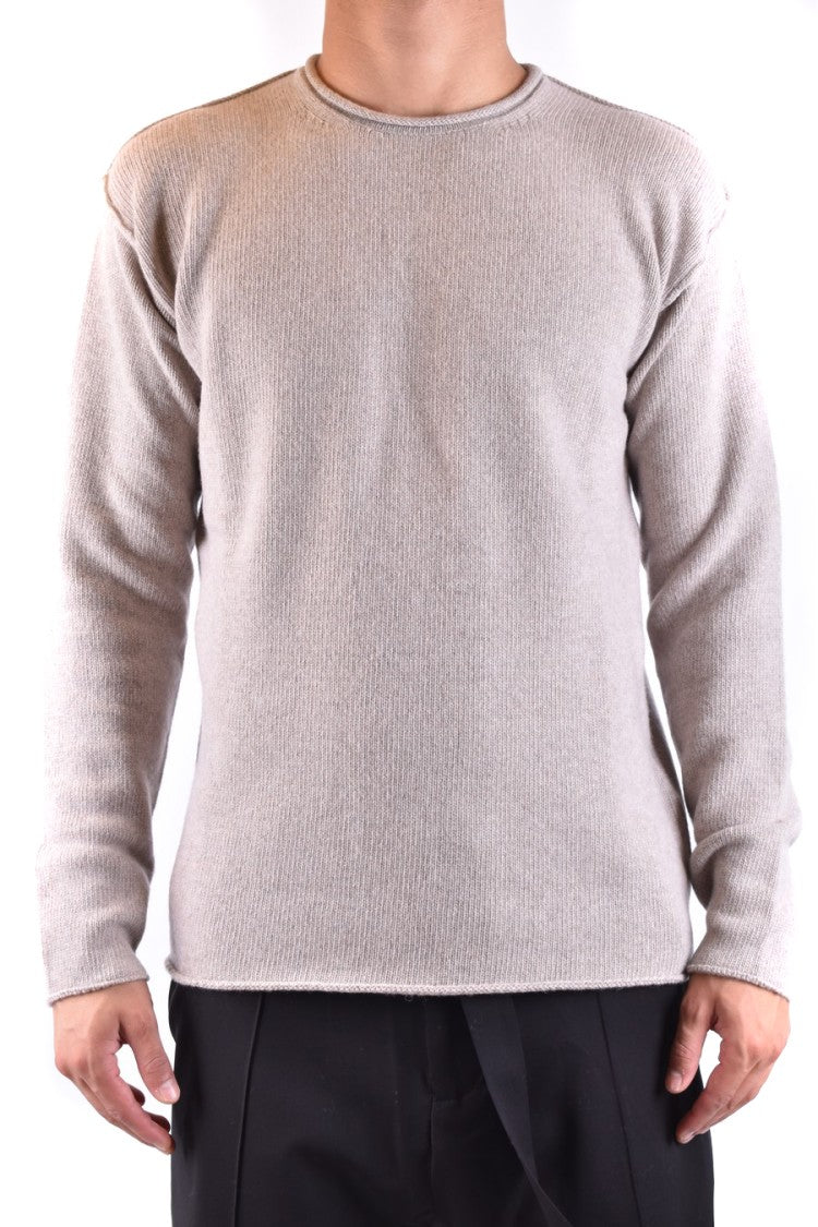 Isabel Benenato Beige Cashmere-Wool Blend Knit Sweater
