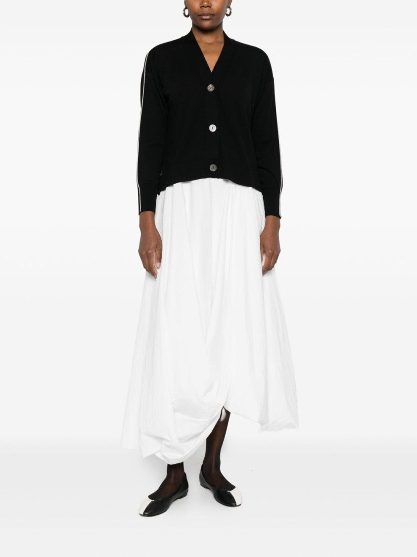 Alpha Studio V-Neck Knit Sweater In Merino Wool