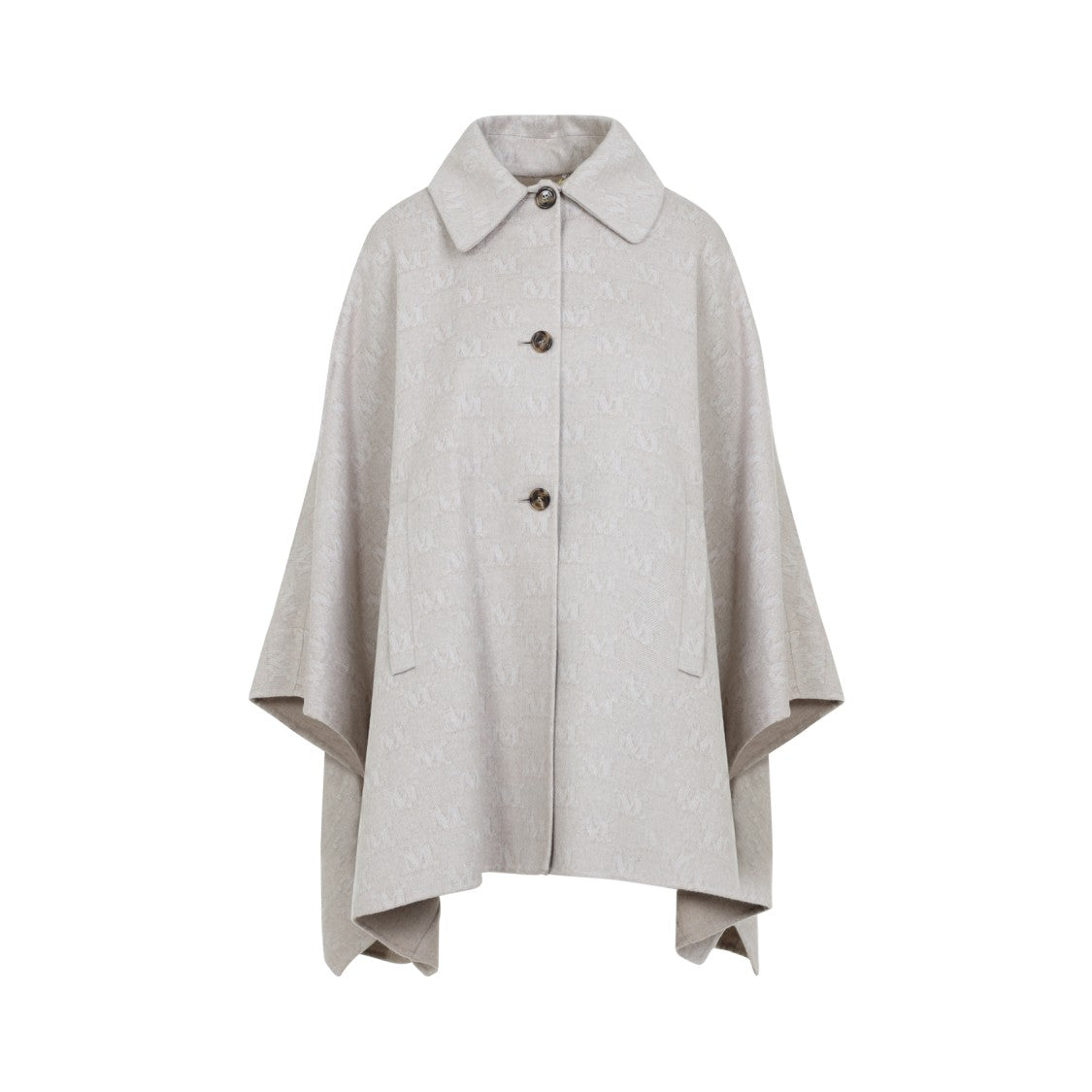 Max Mara Monogram Patterned Jago Logo Long Cape