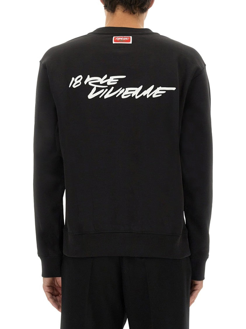 Kenzo Bold Floral Graphic Sweatshirt With Signature Logo