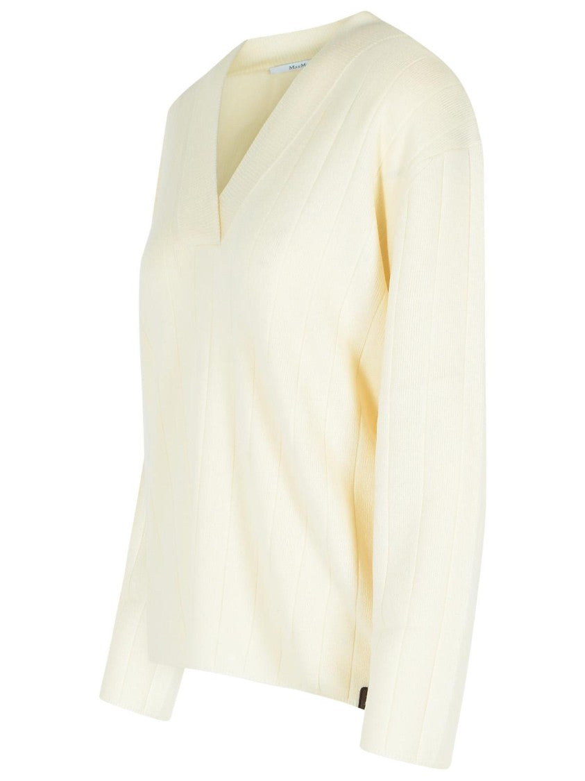 Max Mara Arten' White Cashmere Yarn Sweater