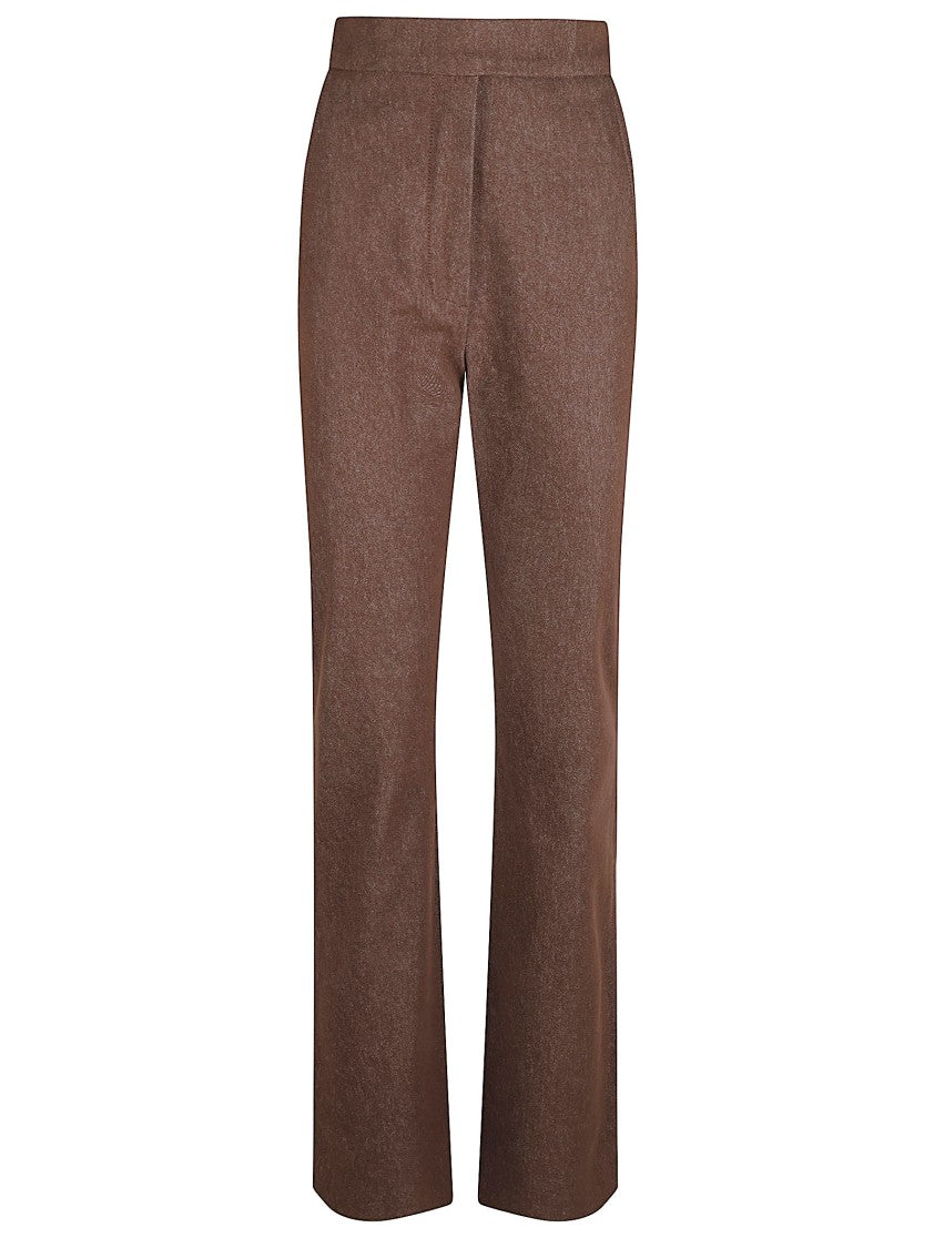Max Mara Tailored Brown Trousers With Structured Waistband