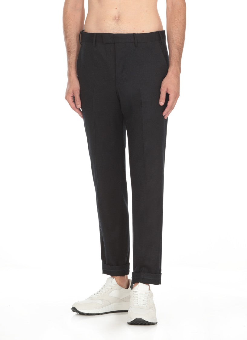 Pt Torino Blue Pt Torino Virgin Wool Trousers