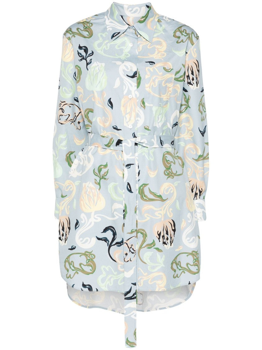 Lanvin Mini Dress Abstract Pattern