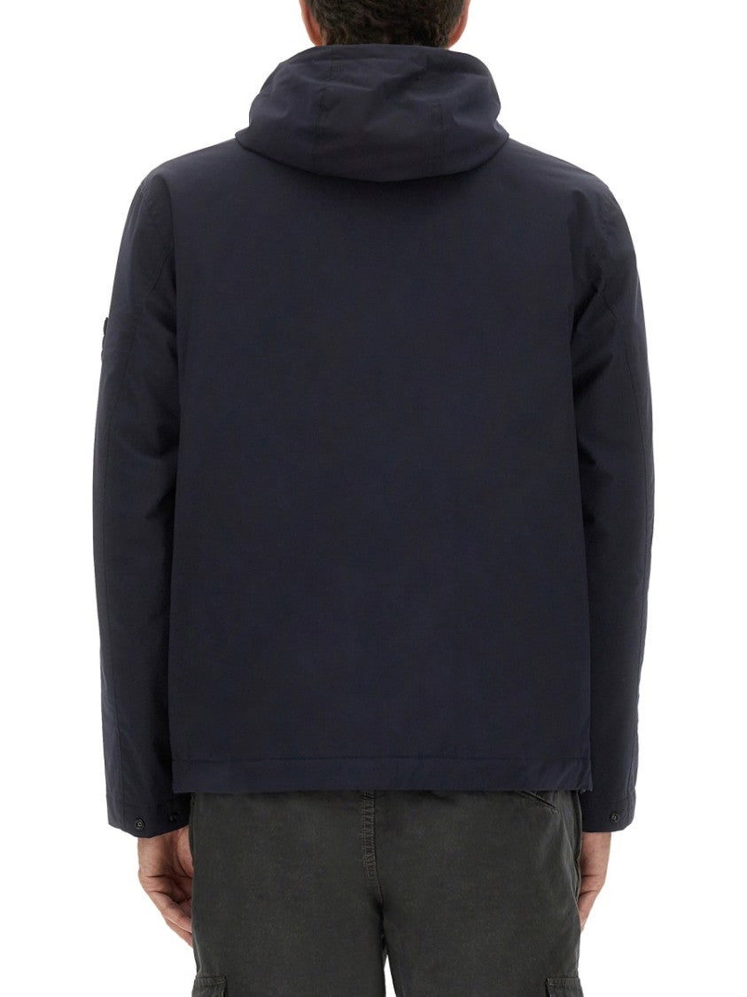 Stone Island Contemporary Hooded Jacket With Distinctive Logo Patch