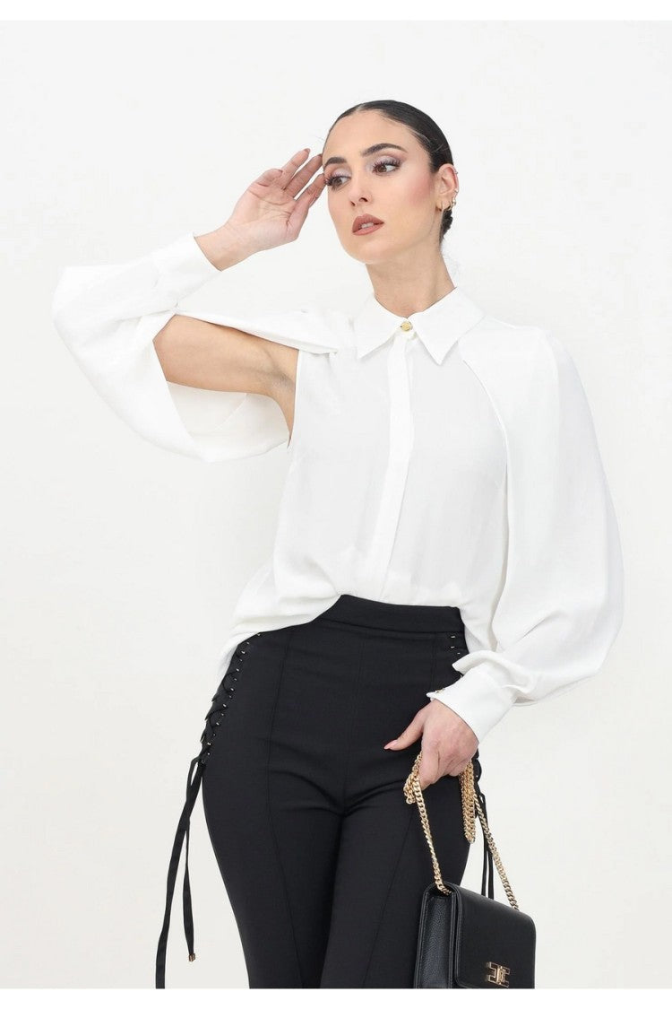 Elisabetta Franchi Sky Blue Shirt With Classic Collar