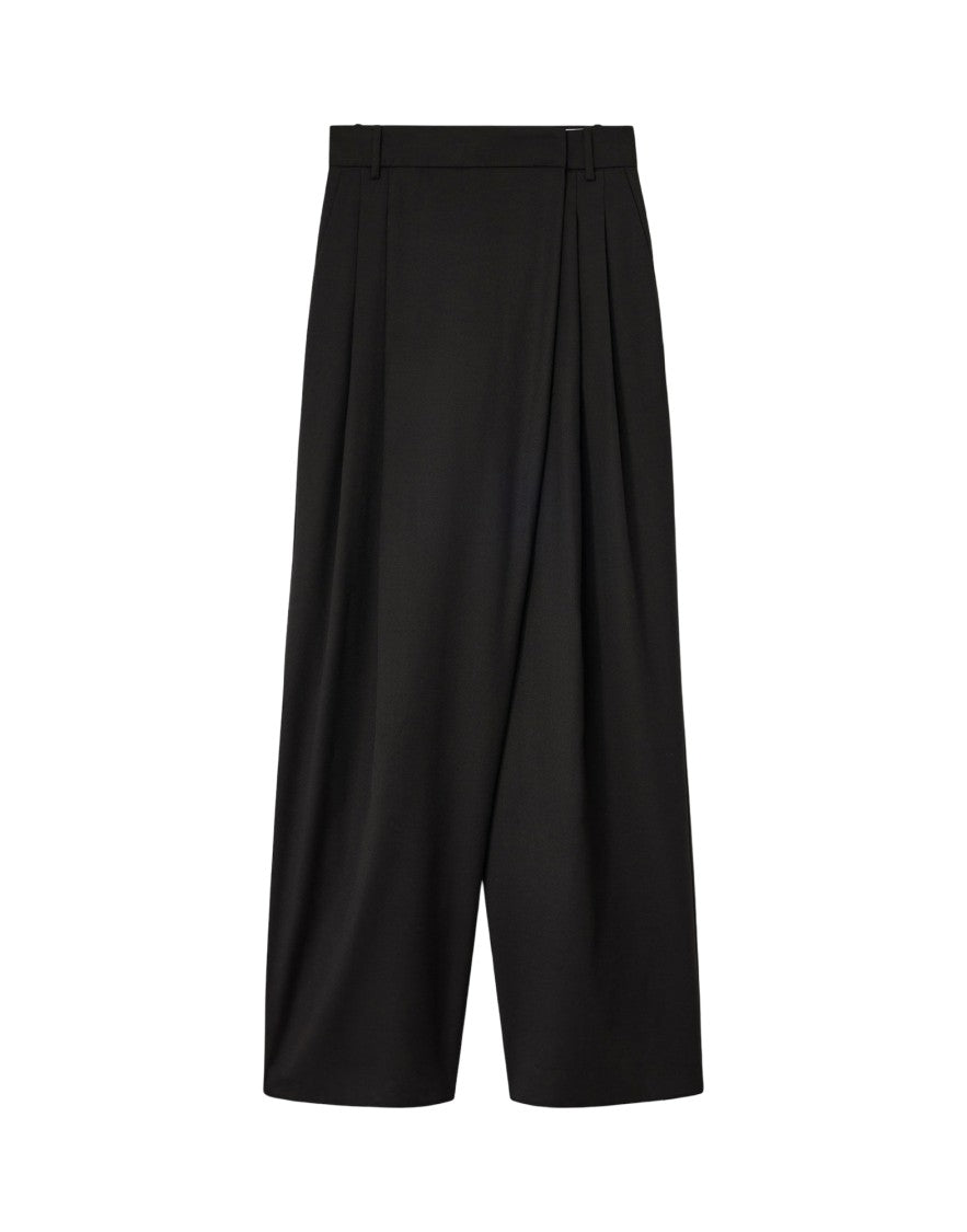 Ganni Calendered Wool Mid Waist Pants