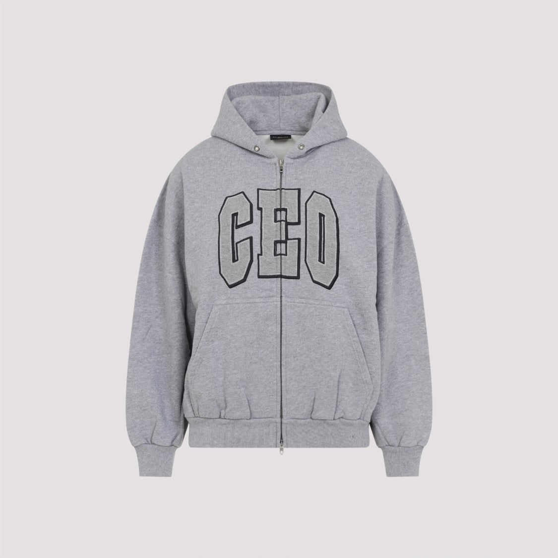 Balenciaga Small Fit Zip-Up Grey Cotton Sweatshirt