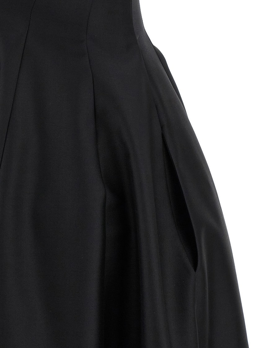 Alberta Ferretti Off-The-Shoulder Midi Dress With Structured Corset