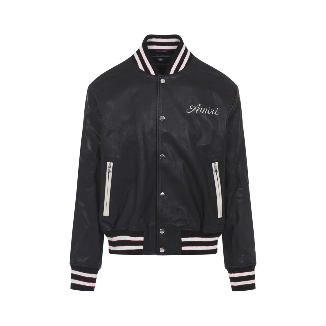 Amiri Club Black Leather Varsity Jacket