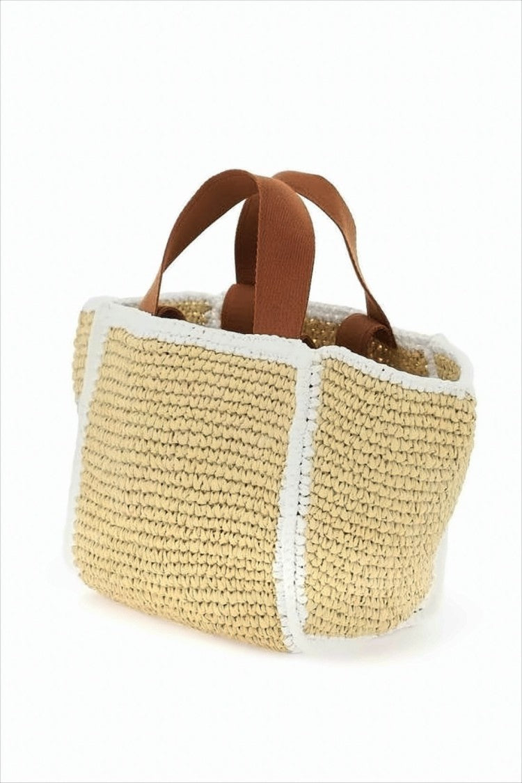 Marni Embroidered Woven Tote Bag With Structured Design