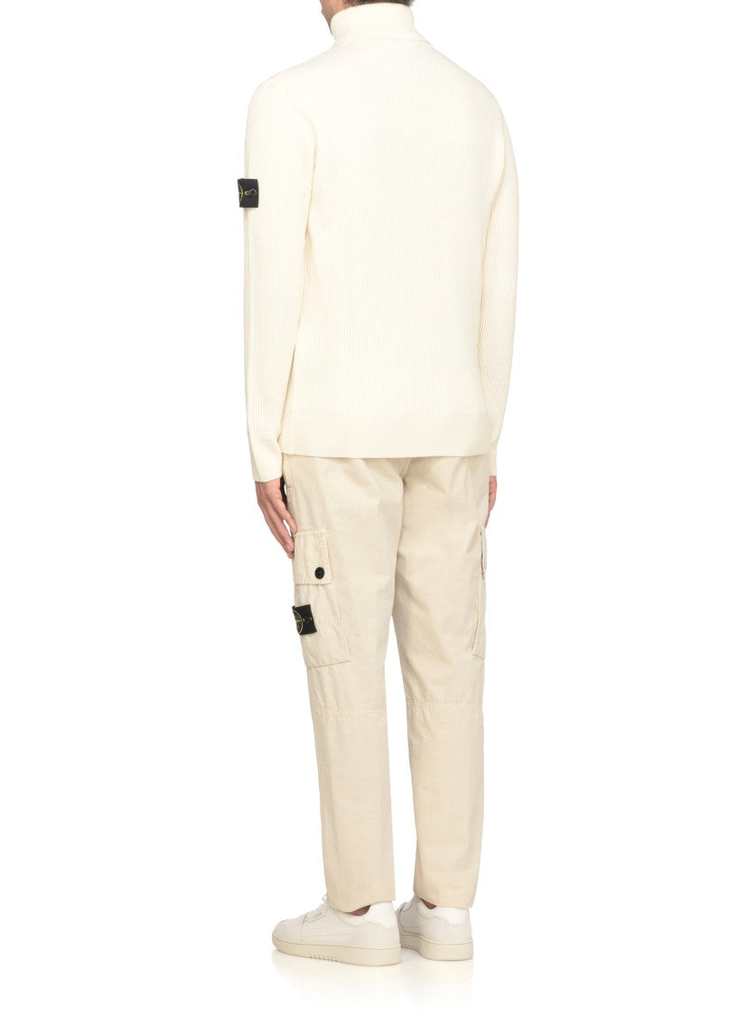 Stone Island Ivory Wool Sweater