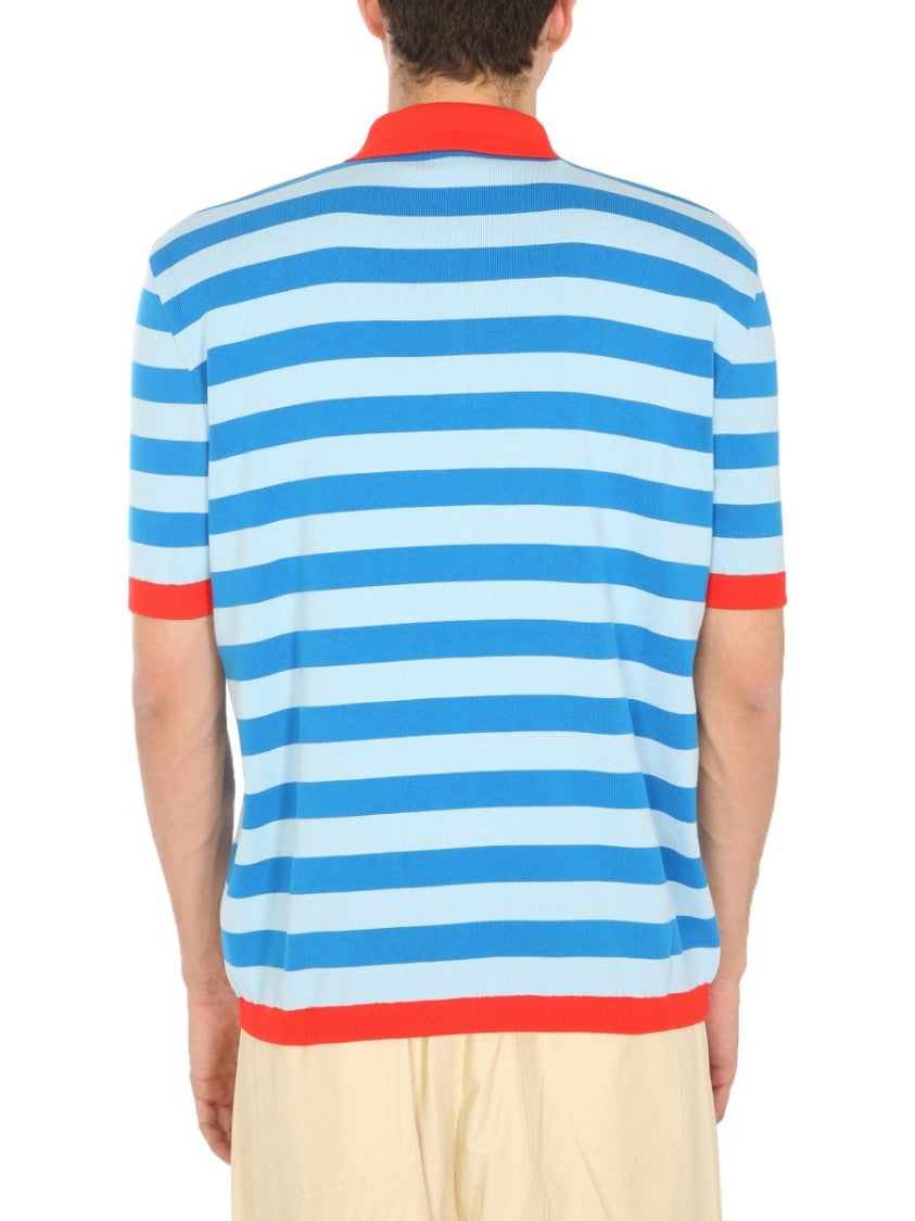Sunnei X Eleonora Bonucci Horizontal Striped Knitted Polo