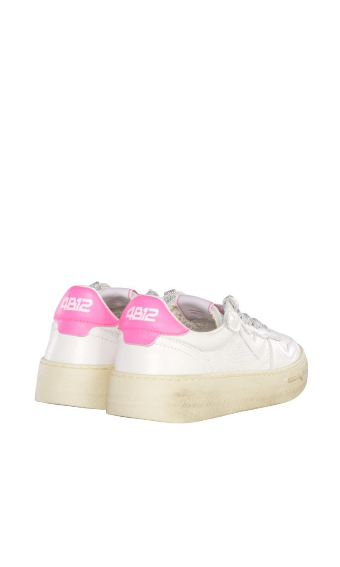 4B12 Soft White Leather Sneakers