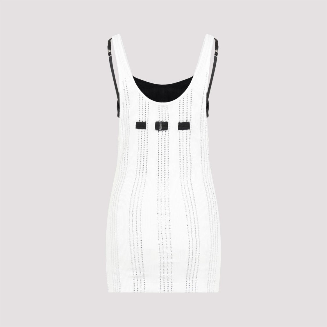 The Attico White Cotton Flat Ribbed Jersey Tank Top