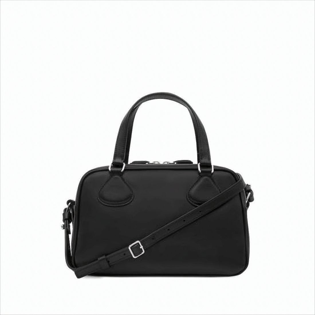 Courrèges Rectangular Black Cowhide Leather Shoulder Bag With Contrasting Logo