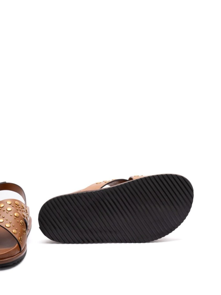 Twin-Set Buckle-Fastening Slingback Sandals With Stud Embellishments