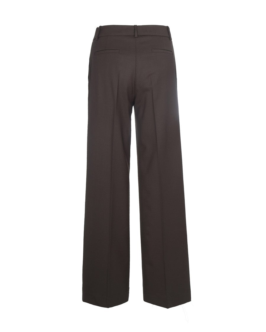 P.A.R.O.S.H. Dark Brown Virgin Wool Trousers