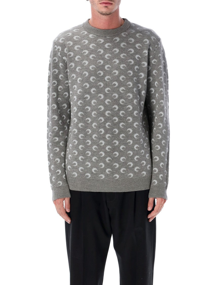 Marine Serre Crewneck Knit Moon Allover Sweater