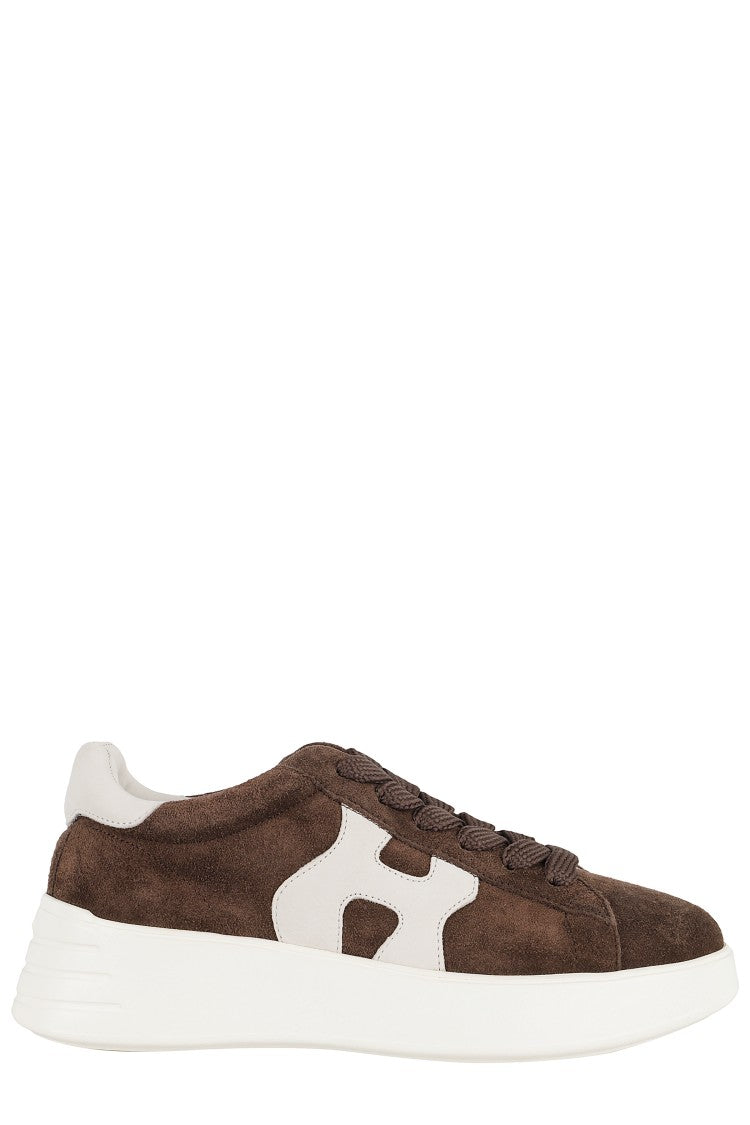 Hogan Brown Suede Leather Rebel H562 Sneakers With Memory Foam Insole