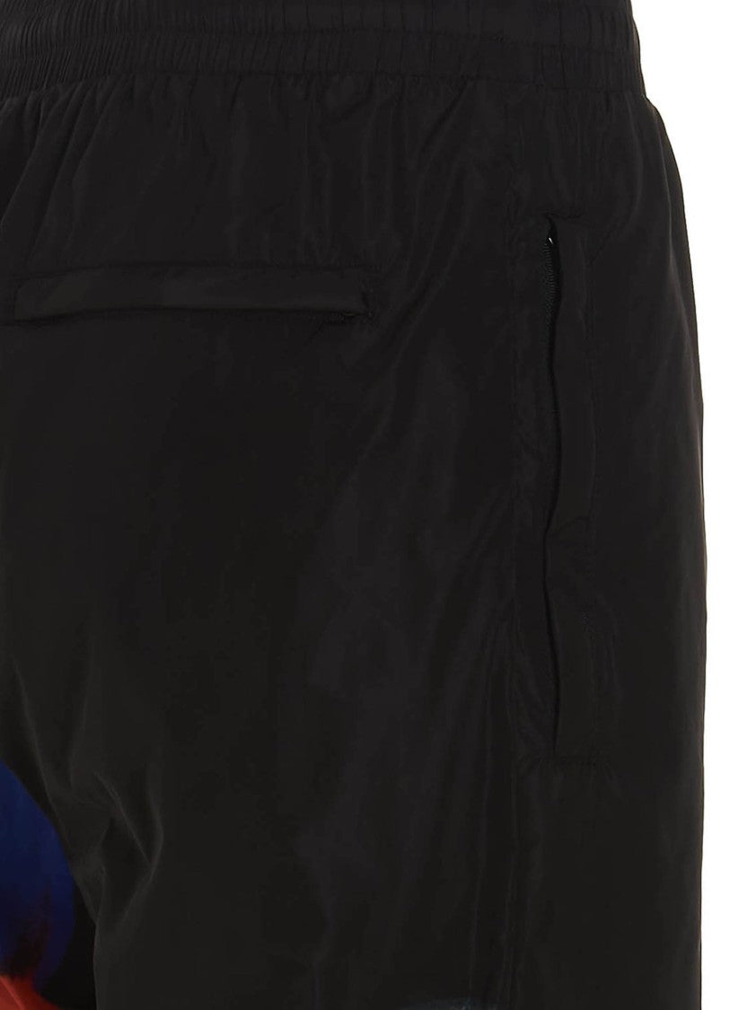 Moschino Contrast Print Nylon Joggers With Elastic Waistband