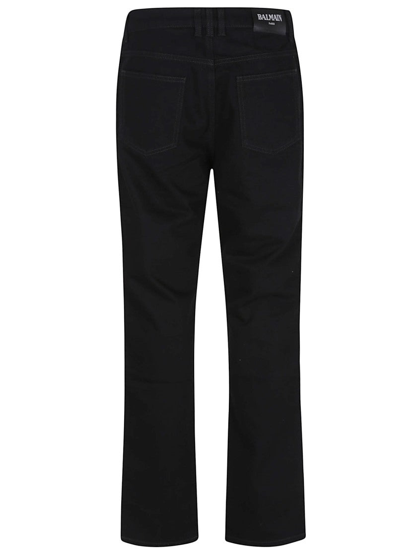 Balmain Straight-Leg Black Denim Jeans
