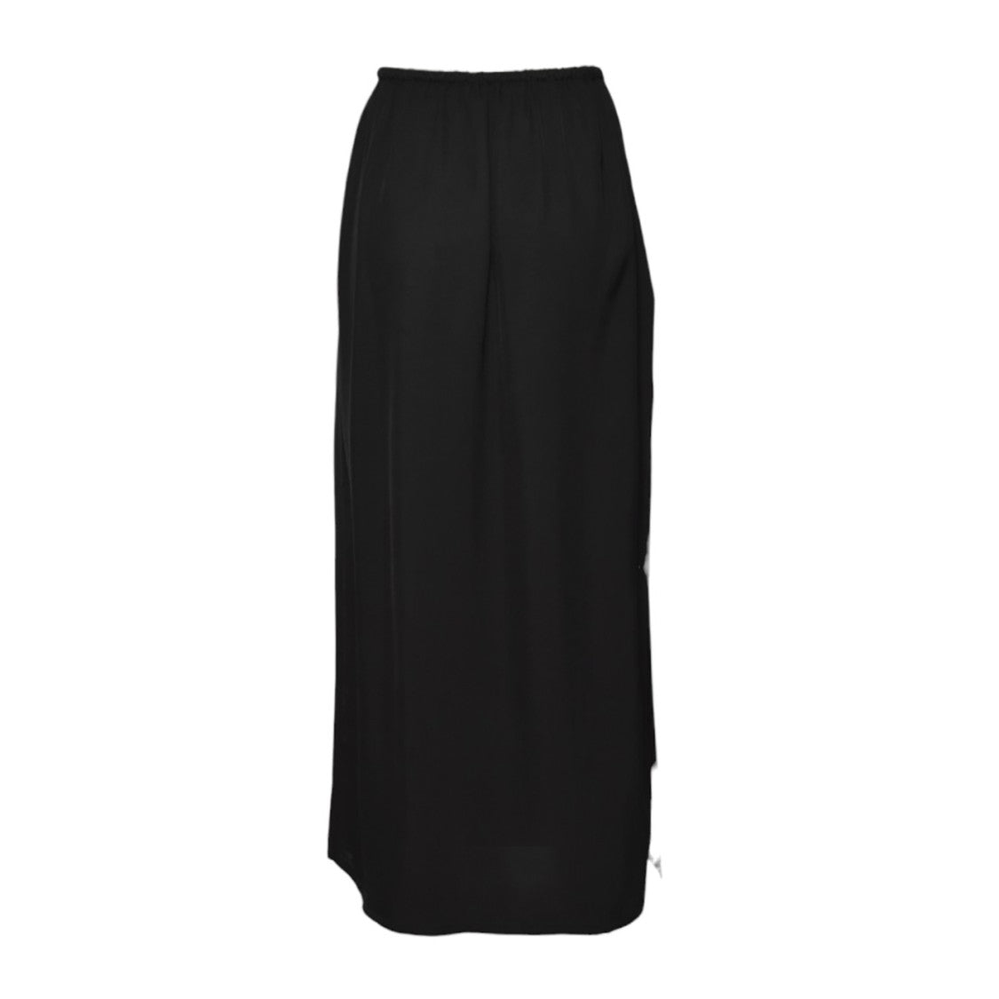 Covert Long Black Tube Skirt With Elastic Waistband And Side Slit