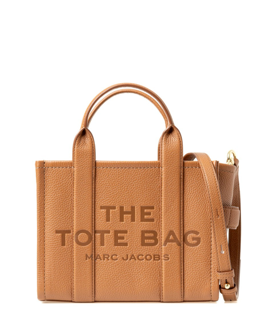 Marc Jacobs Structured Leather Tote Bag With Embossed Lettering