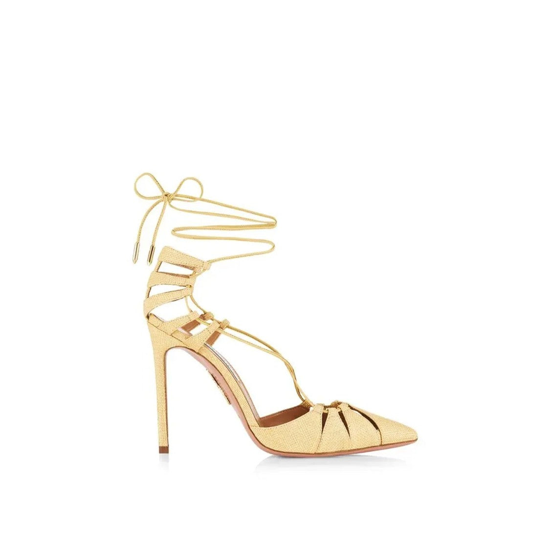 Aquazzura Bellissima Woven Raffia Stiletto Sandals