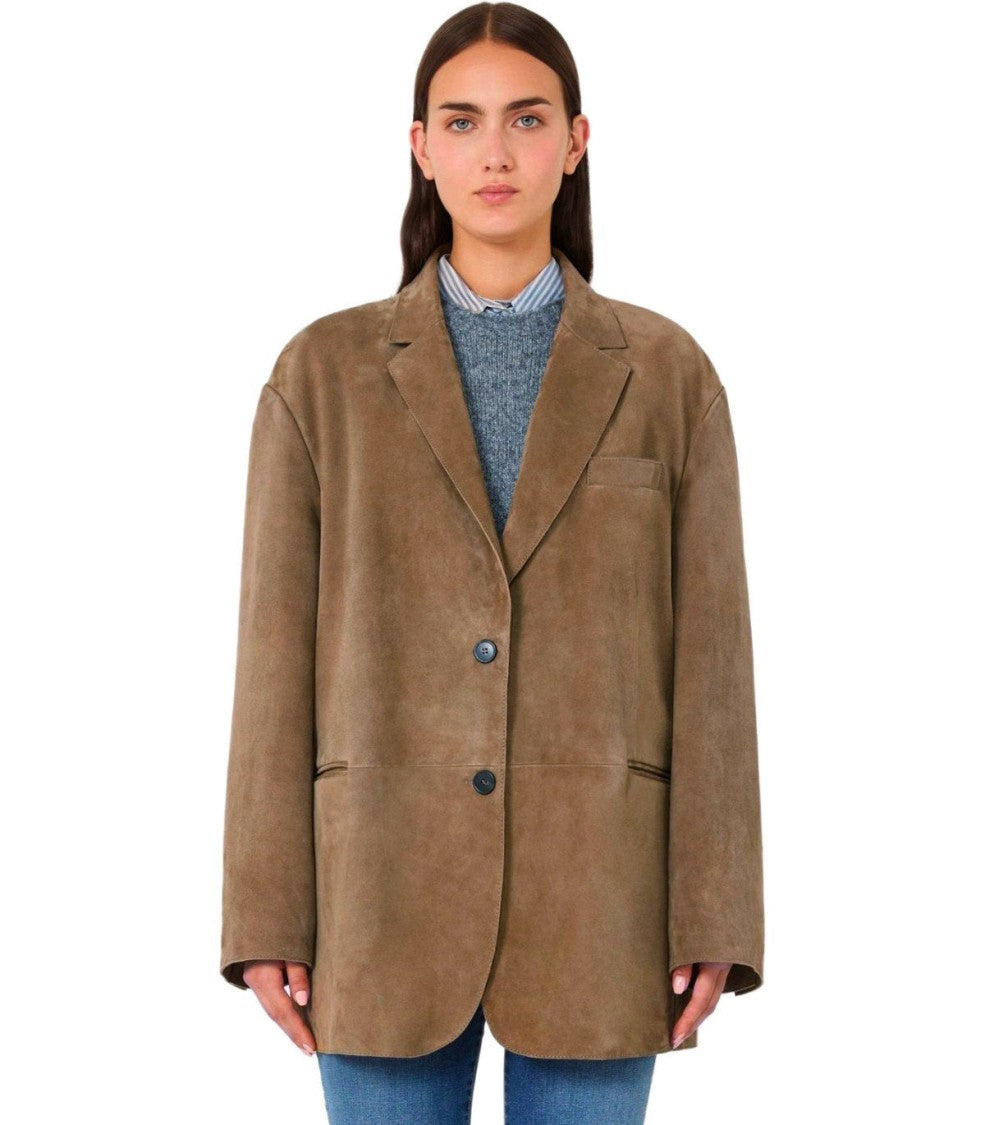 Max Mara Rolanda Beige Single-Breasted Blazer