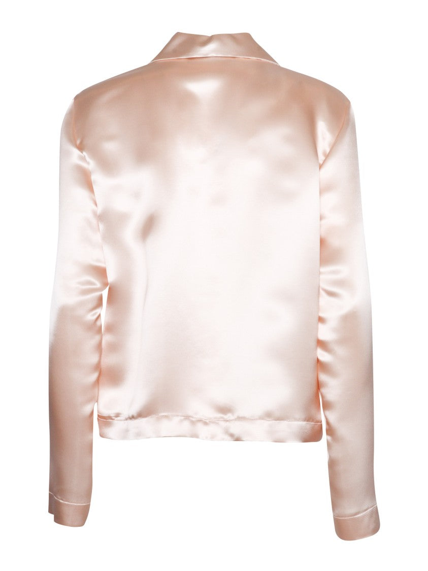 Philosophy Di Lorenzo Serafini Romantic Pink Viscose Blouse With Satin Finish