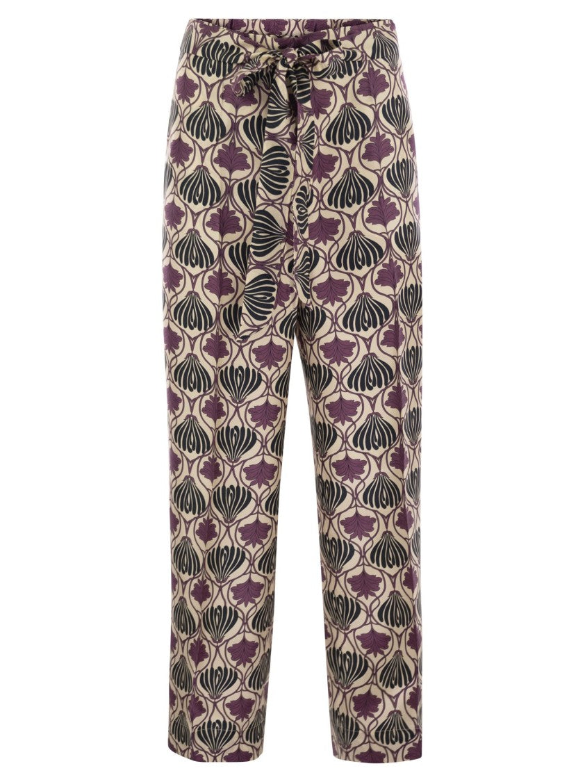 Max Mara Timec - Printed Silk Fluid Trousers