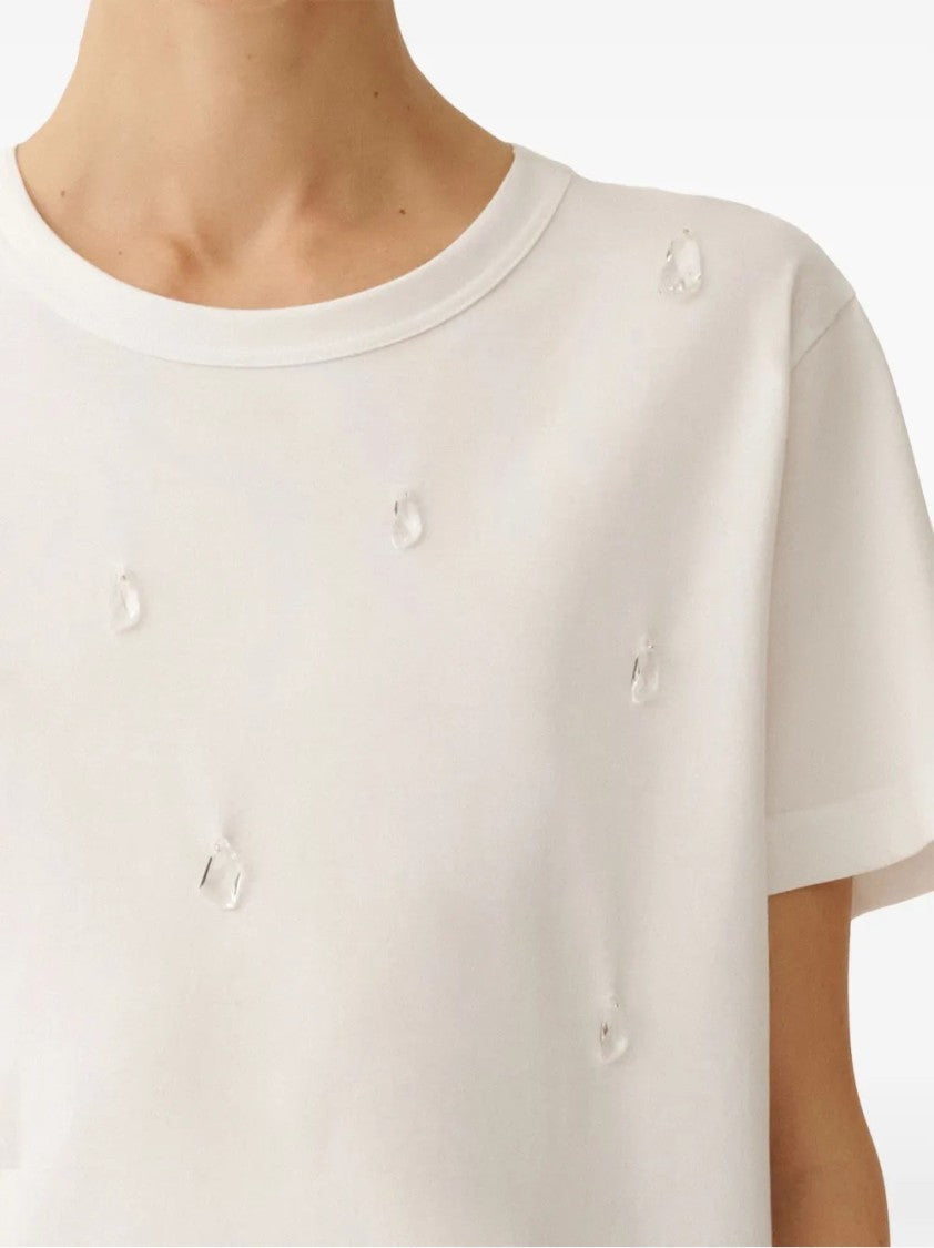 Fabiana Filippi Short-Sleeved Jersey Top With Crew Neckline
