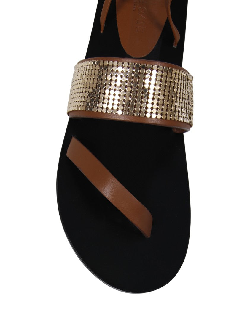 Kate Cate Ayda Crystal Laced Flat Sandal