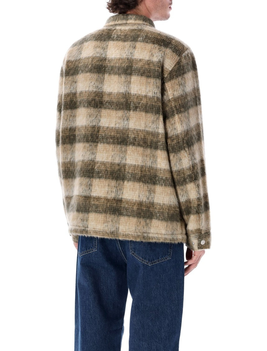 Huf Relaxed Fit Brown Fuzzy Plaid Jacket