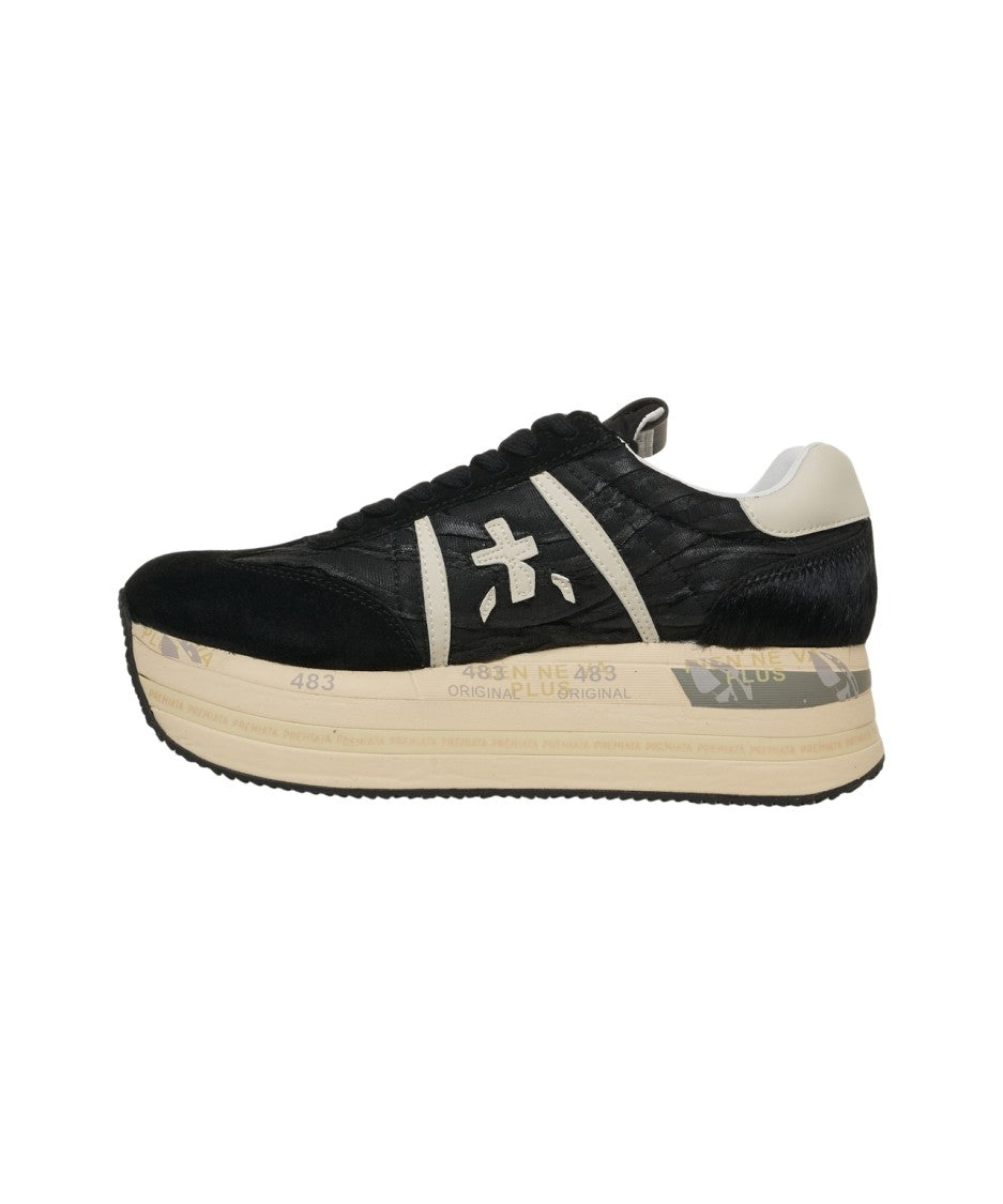 Premiata Platform Sneakers With Textured Fabric