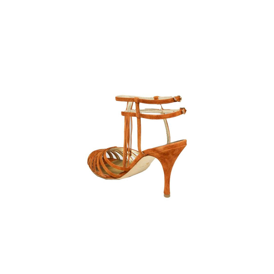 Cabeceo Cage Design Suede Leather High-Heeled Sandals