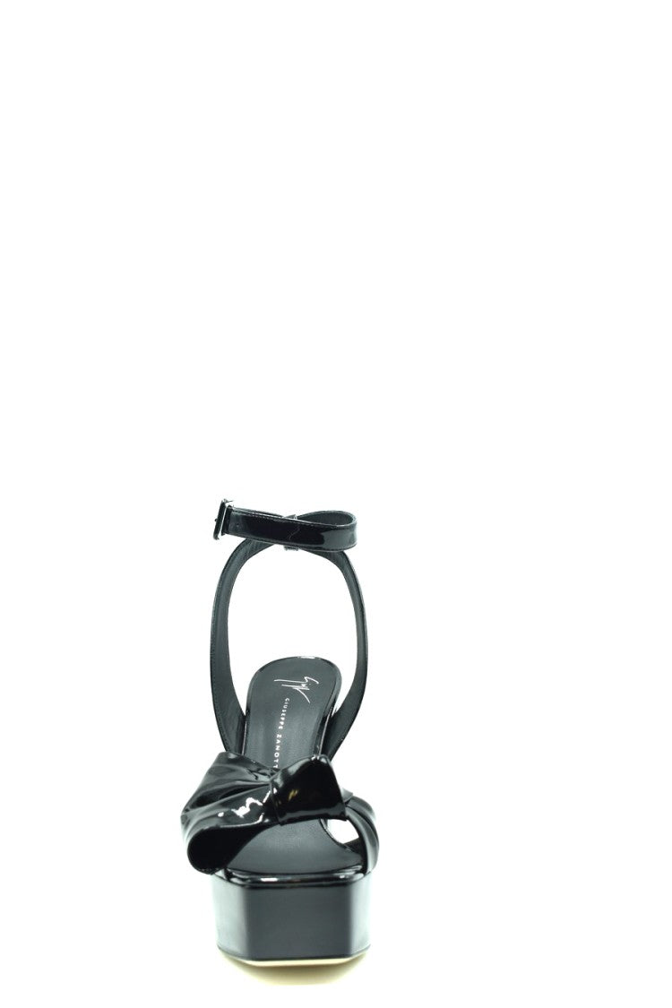 Giuseppe Zanotti Glossy Black Patent Heel Sandals