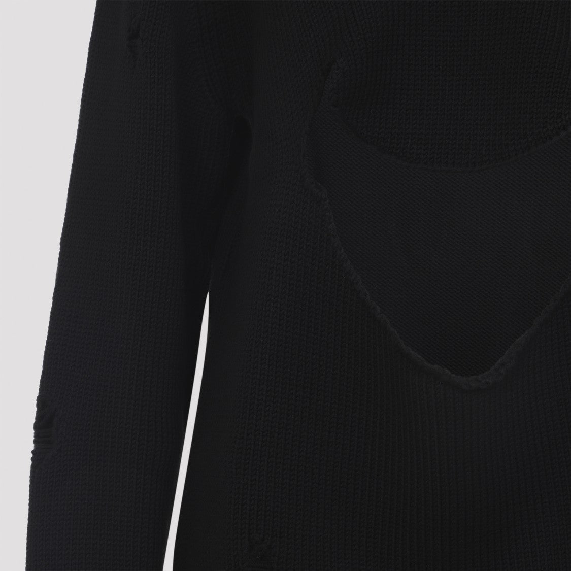 Moschino Black Virgin Wool Smile Cropped Sweater